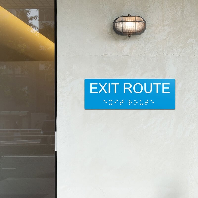 Custom ADA sign for an exit route
