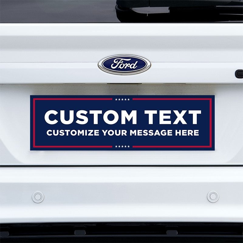 MAGA Custom Trump Bumper Sticker on a white truck