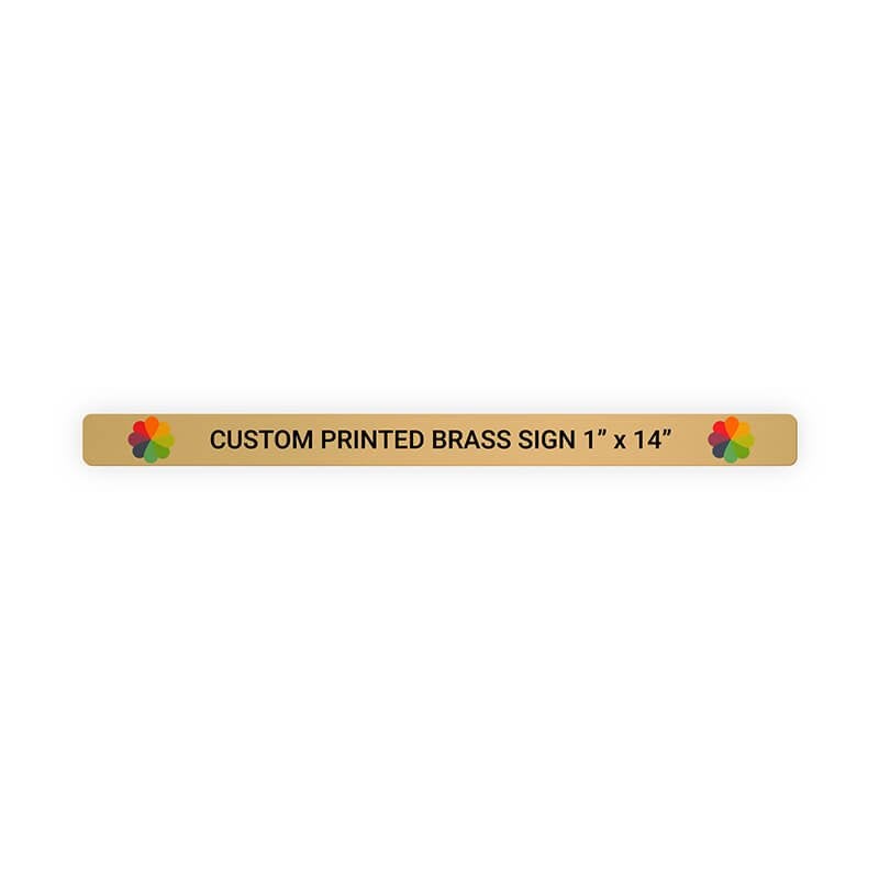 Horizontal Full Color Brass Signs 1" x 14"