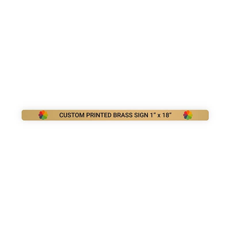 Horizontal Full Color Brass Signs 1" x 18"