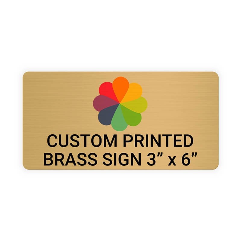 Horizontal Full Color Brass Signs 3" x 6"