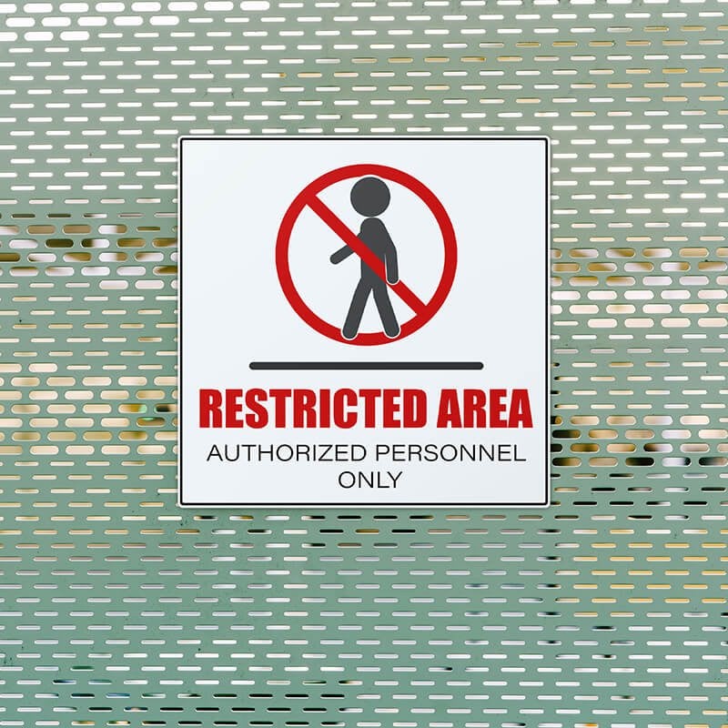 4" x 4" Custom Plastic Sign for a Restricted Area