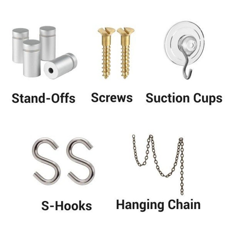 Various mounting options for acrylic wedding signs