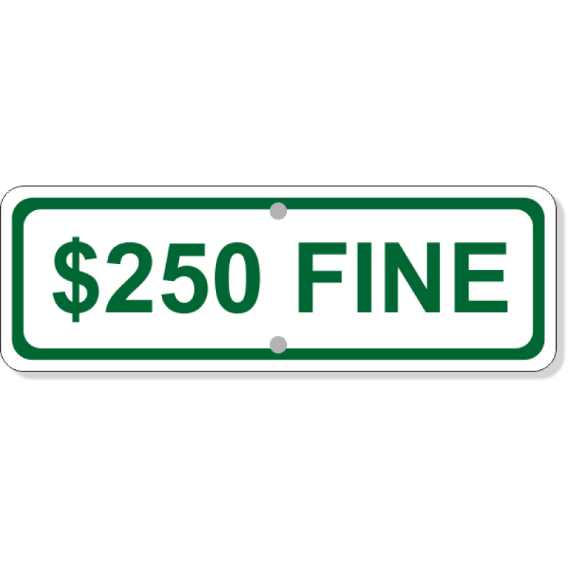 Custom Fine Add-On Aluminum Sign Green | 4" x 12"