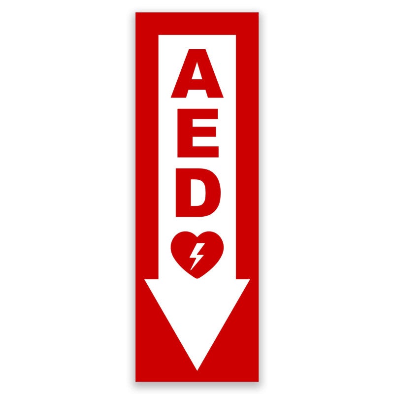 AED Down Arrow Wall Sign
