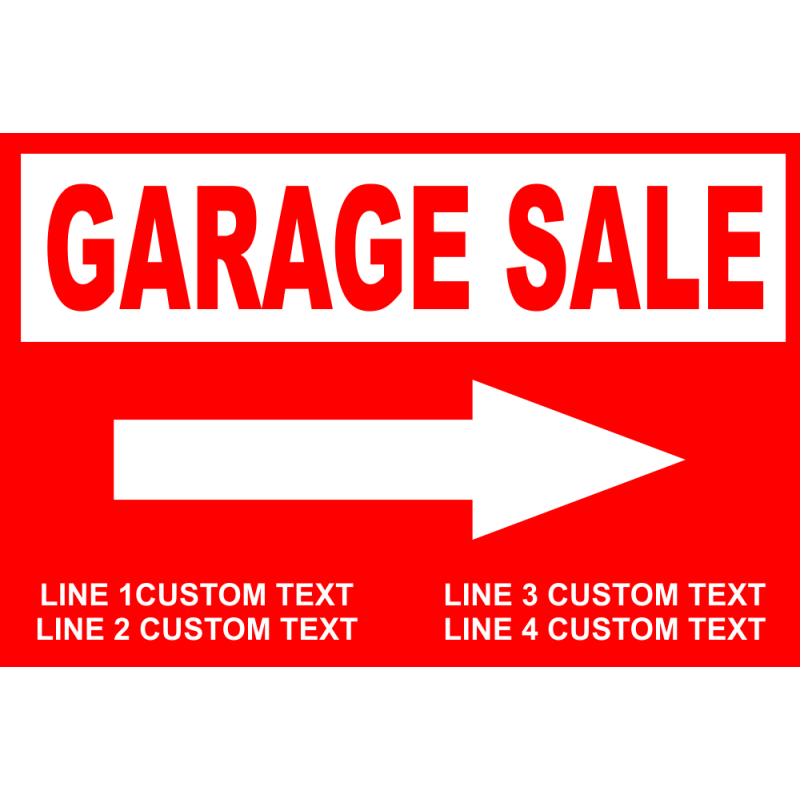 Customizable Garage Sale Sign with Arrow