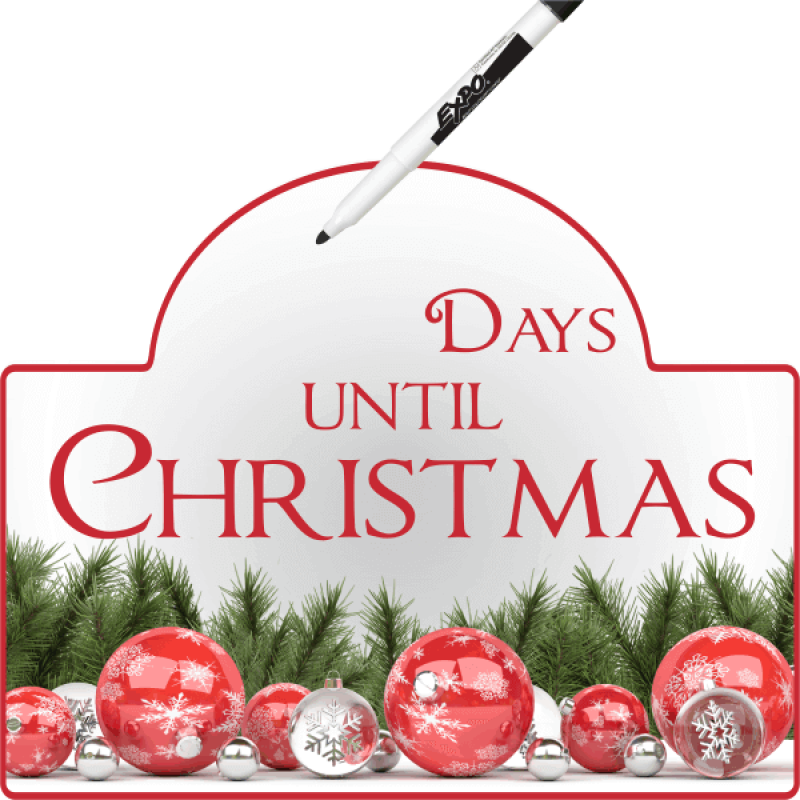 Days until Christmas Dry Erase Sign