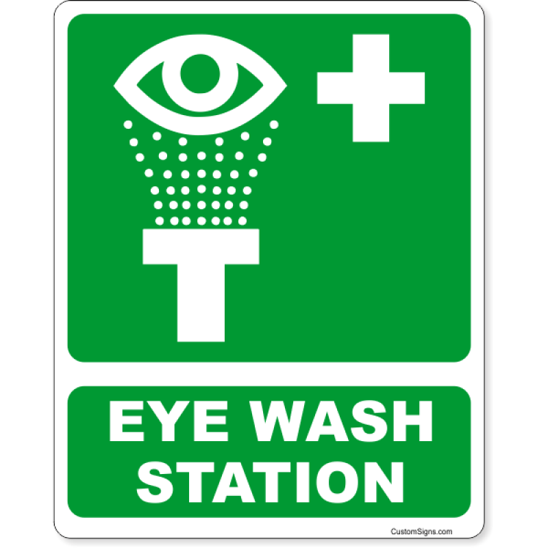 Eye Wash Station Icon Full Color Sign | 10" x 8"