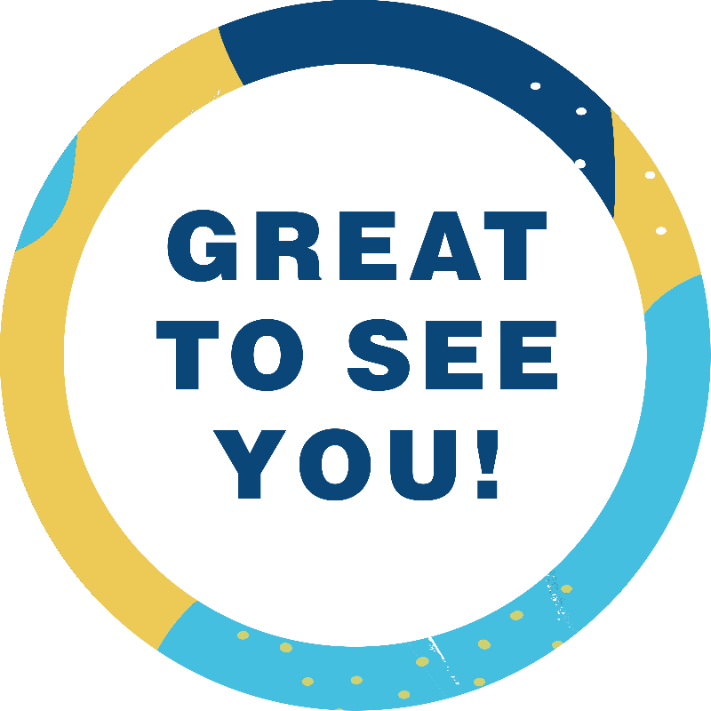 Great to See You Aqua Set Business Reopening Floor Decal