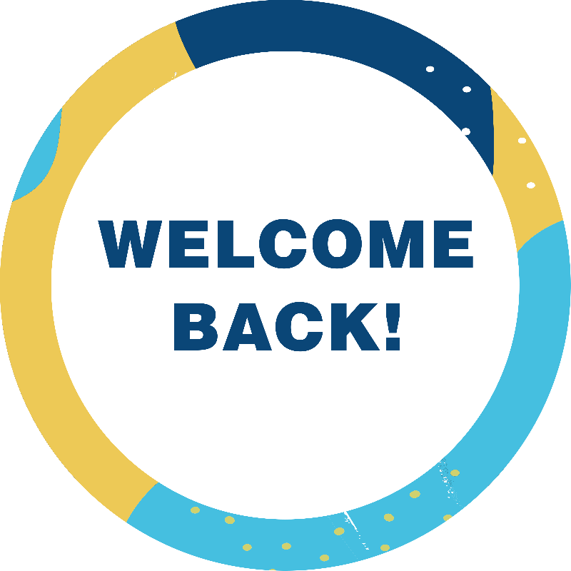 Welcome Back Aqua Set Business Reopening Floor Decal