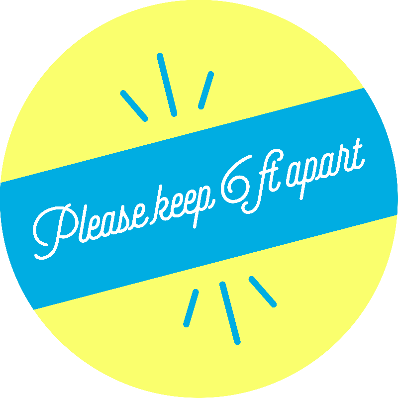 Please Keep 6 Feet Apart Script Set Business Reopening Floor Decal