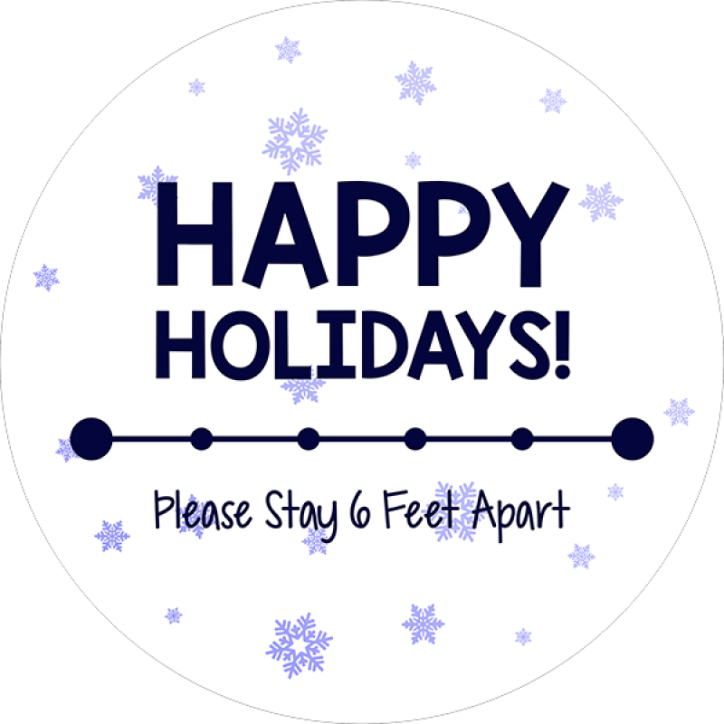 Happy Holidays Snowflake Vinyl Floor Decal