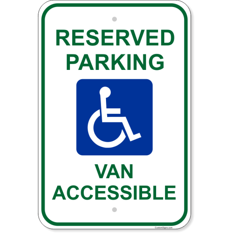 Handicap Van Accessible Aluminum Sign | 18" x 12"
