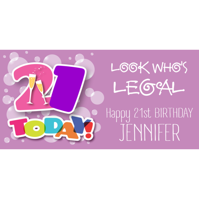 Happy 21st Birthday for Girl Banner