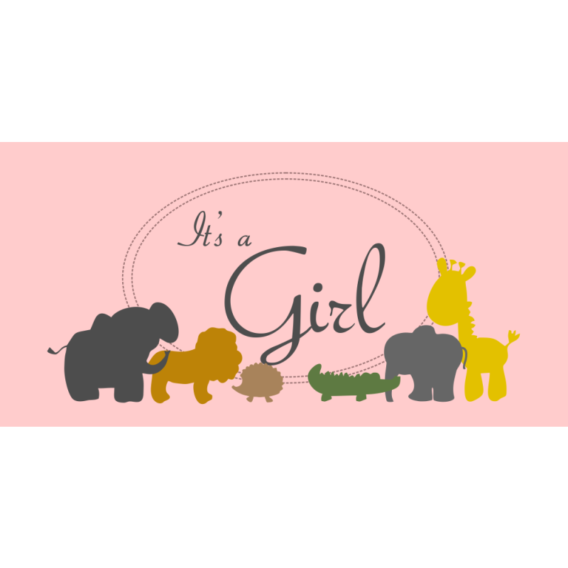 Zoo Animals Baby Shower Banner for Girl