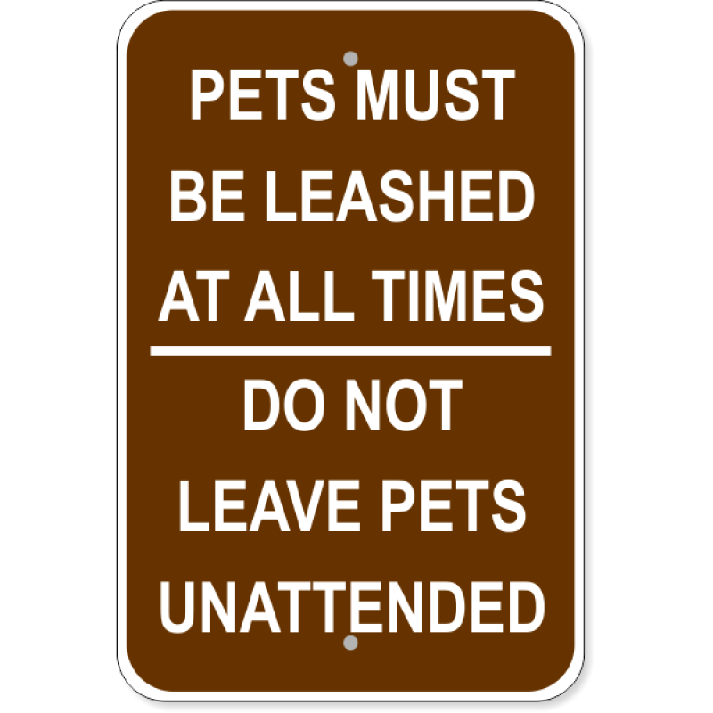 Leashed Pets Aluminum Sign | 18" x 12"