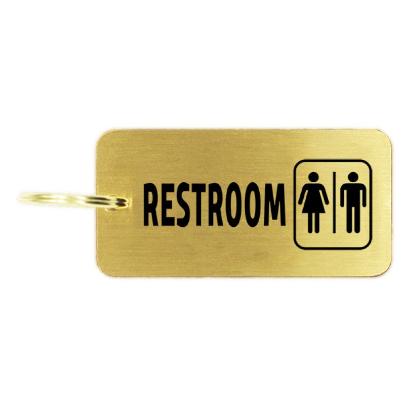 Men/Women Restroom Icon Brass Key Chain