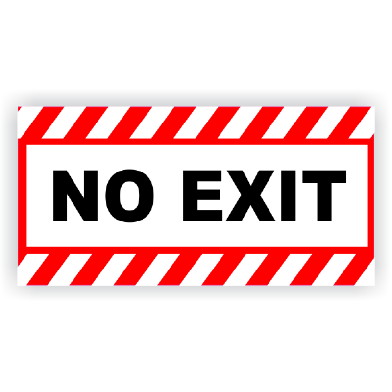 No Exit Vinyl Decal Red Stripes - 6" x 12"