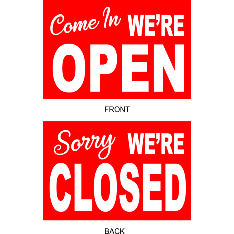 Open Closed Vinyl Sign