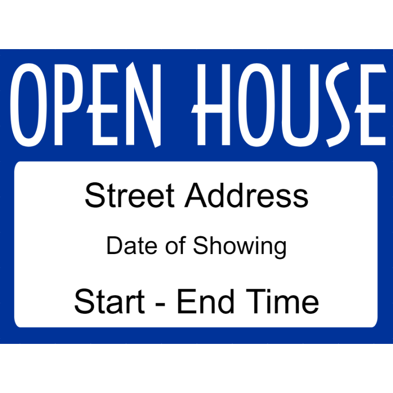 Plastic Fancy Open House Sign