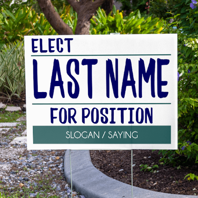 Marker Election Yard Sign in Yard