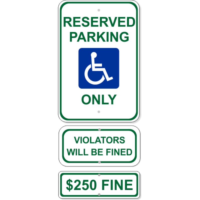 Reserved Handicap Parking Sign Bundle