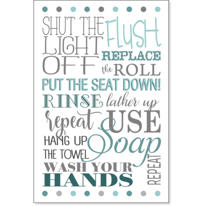 Rules of the Bathroom Sign | 12" x 8"