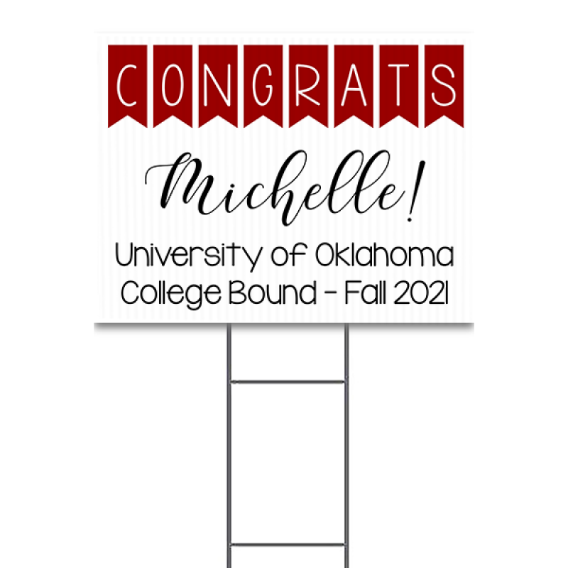 Congrats College Bound Yard Sign