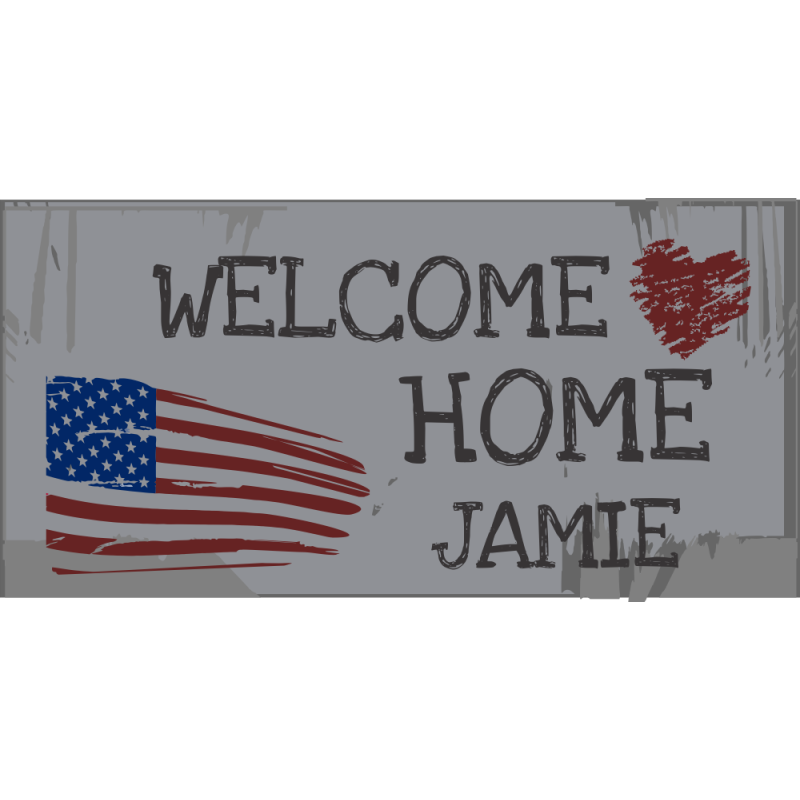 Welcome Home Custom Americana Banner
