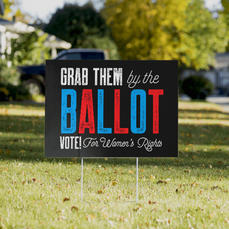Grab Them By The Ballot Funny Political Yard Sign