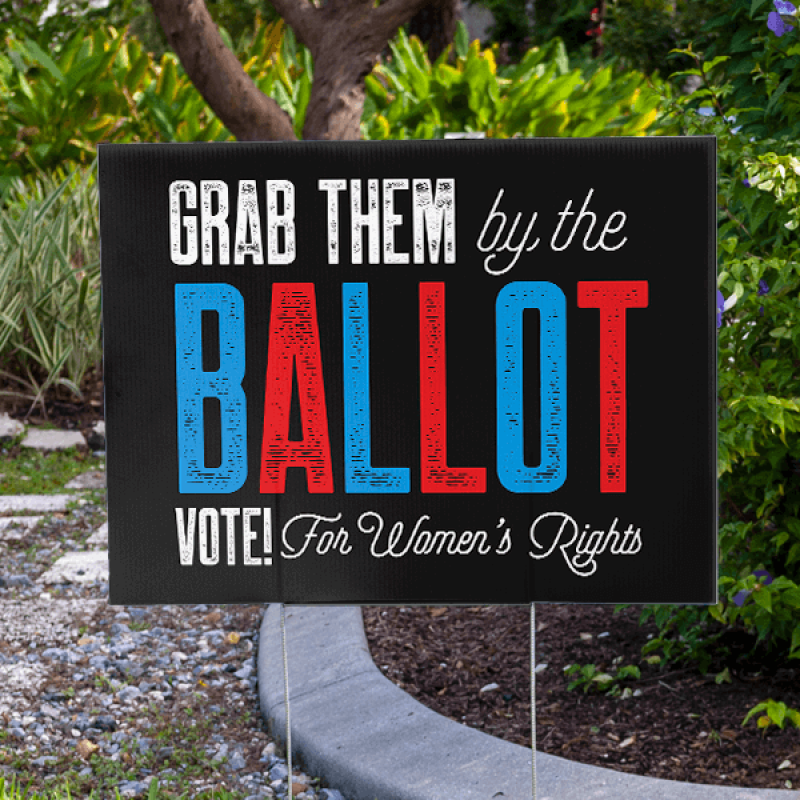 Grab Them By The Ballot Funny Political Yard Sign