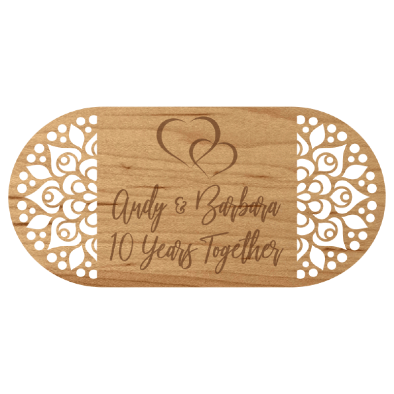 Years Together Fancy Wooden Anniversary Sign | 6" x 12"