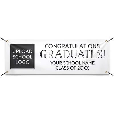 School Logo Custom Graduation Banner With Strings