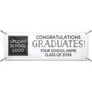 School Logo Congratulations 2' x 6' Custom Graduation Banner