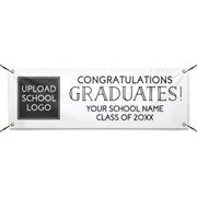 School Logo Congratulations 2' x 6' Custom Graduation Banner