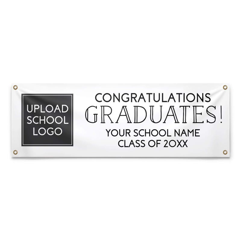 School Logo Custom Graduation Banner 