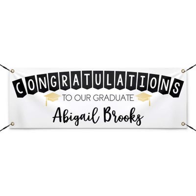  Congrats to Our Graduate Graduation Banner with strings