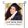 Graduation Clap Honk Wave Garden Flag pole on right