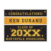 Gold Stars Graduation Yard Sign