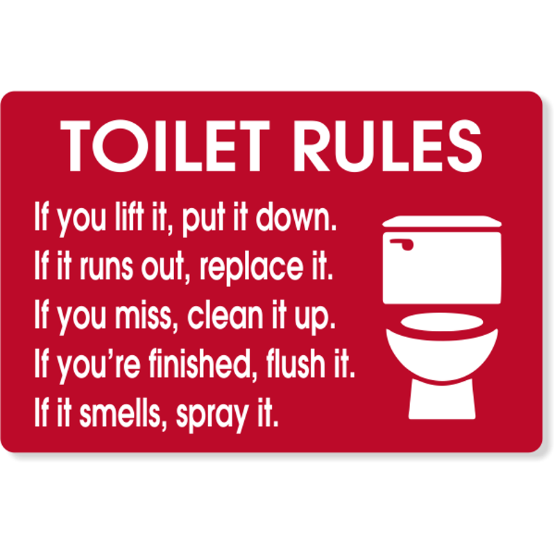 Toilet Rules Engraved Sign 8
