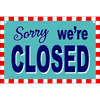 Open Closed Checker Border Vinyl Sign - Closed Side