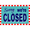 Open Closed Checker Border Vinyl Sign - Closed Side