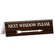 Next Window Bank Teller 2" x 8" Engraved Counter Bent Sign
