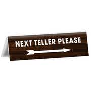 Next Bank Teller 2" x 8" Engraved Counter Bent Sign