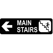 Stairs Left 3" x 10" Arrow Sign 