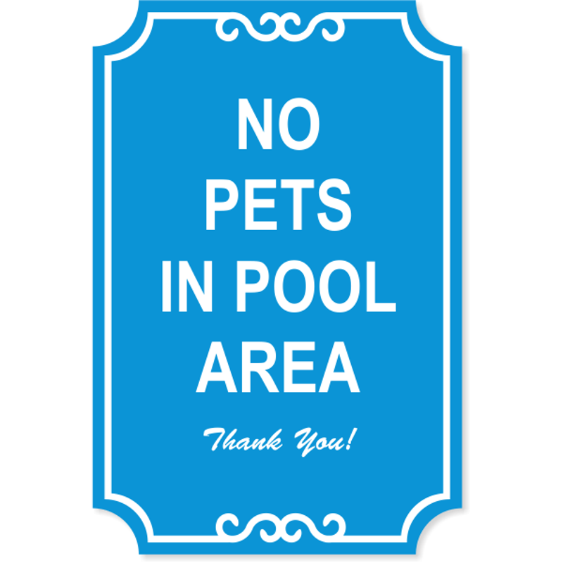 Pets in Pool Engraved Sign | 18" x 12"