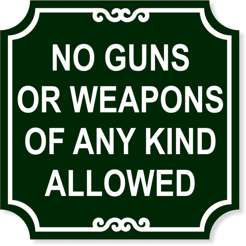 No Weapons Sign