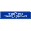 Office Cell Phone Engraved Plastic Sign | 2" x 8"