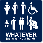 Custom Engraved Unisex 8" x 8" Stick Figure Funny Bathroom Sign