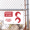 Beware of Dog and Cat Horizontal Sign Lifestyle Photo Outside
